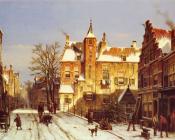 A Dutch Village In Winter - 威廉·库库克